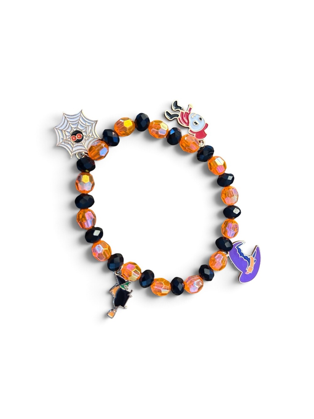 Handmade Halloween Beaded Crystal Charm Bracelet